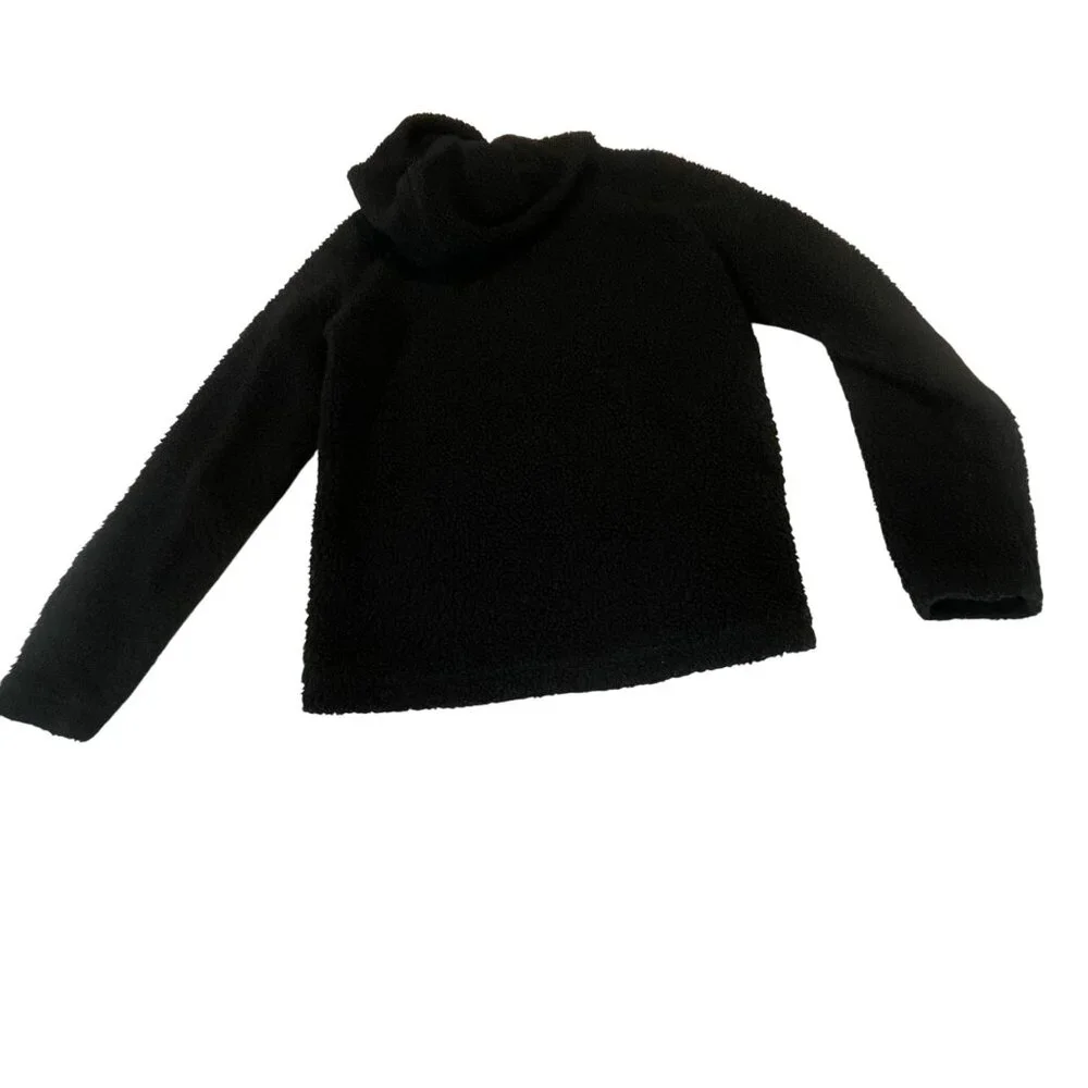 Fox Head Mens Black Hooded Faux Sherpa Lined Fleece Small - Picture 2 of 10
